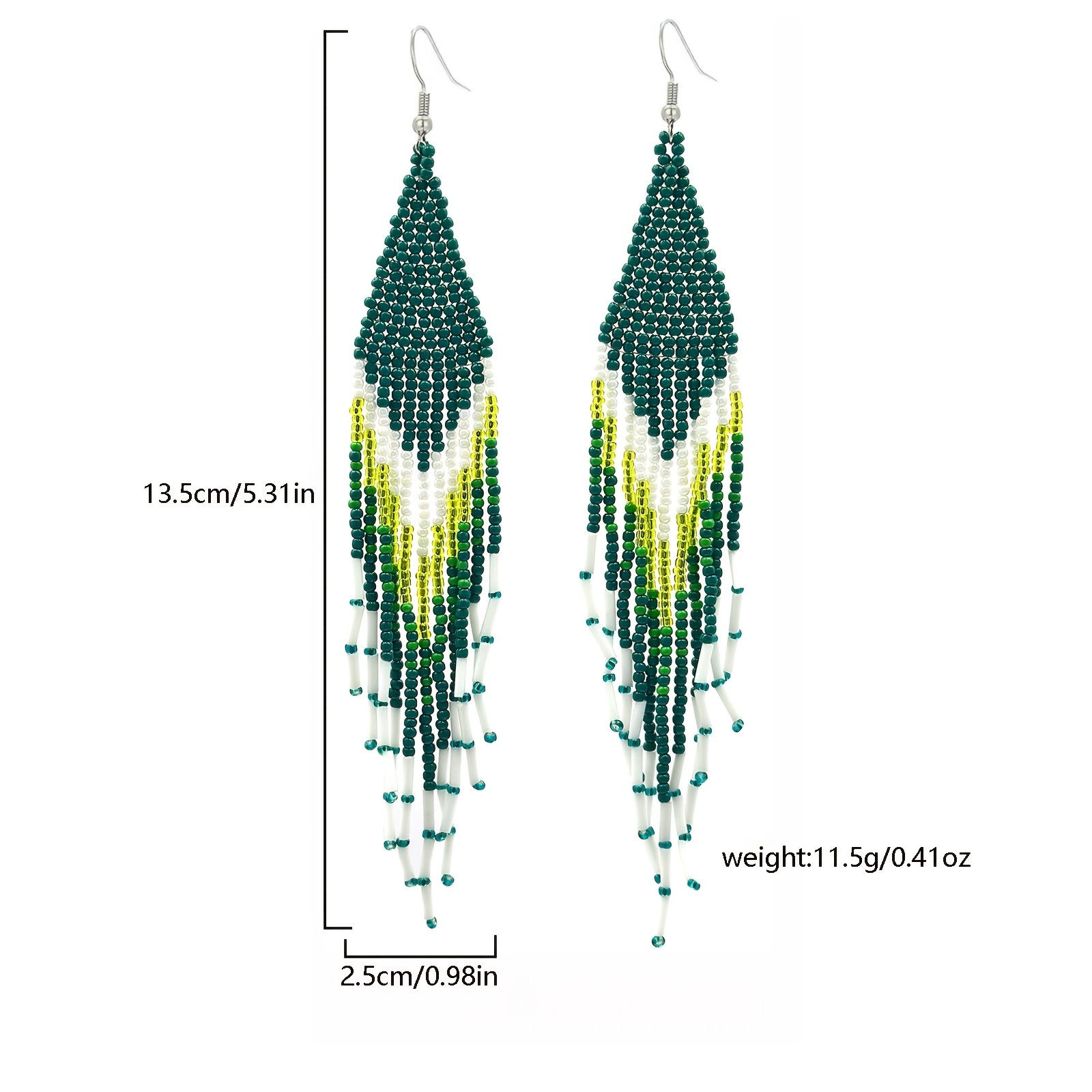 Women's Handmade Beaded Tassel Earrings in American Style