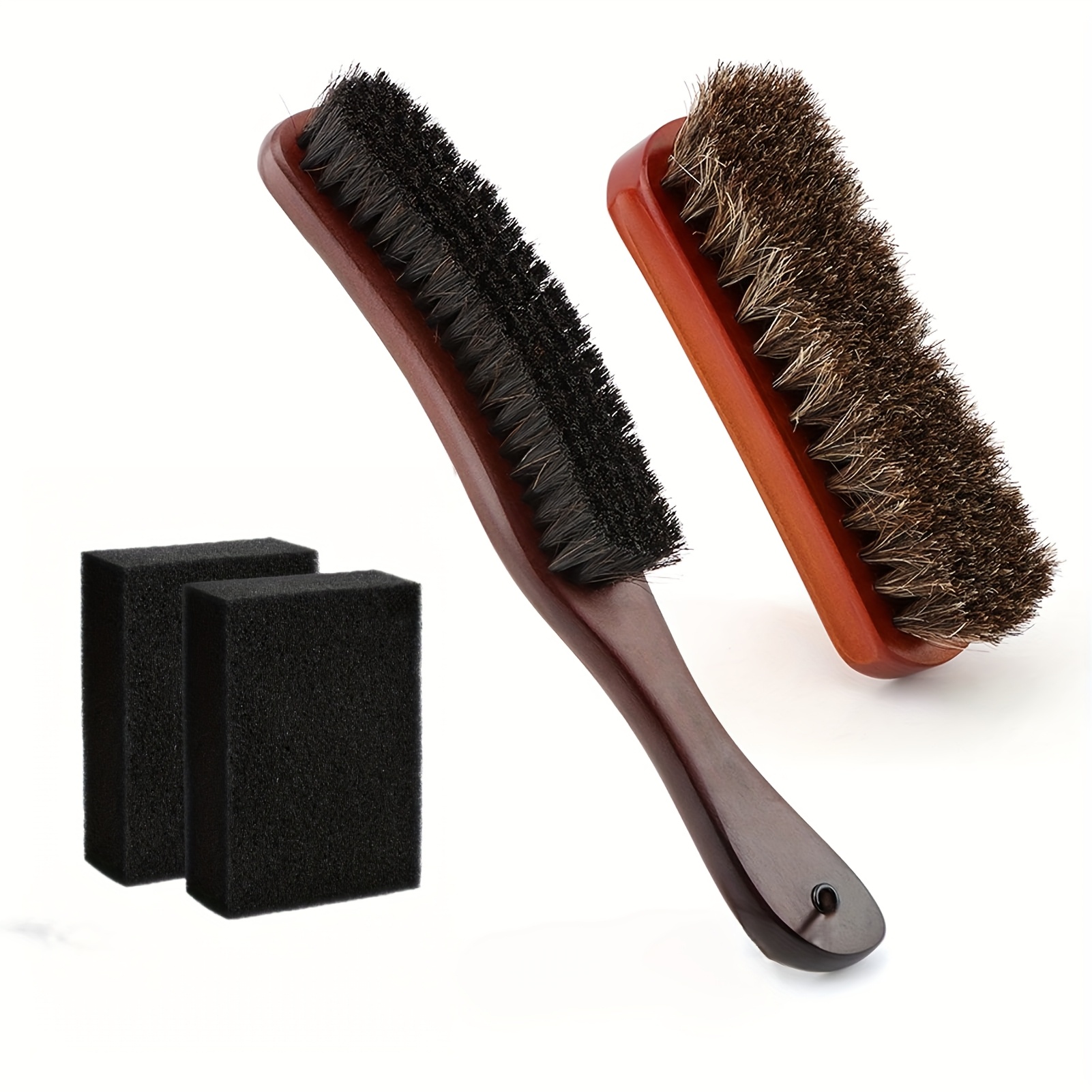 TEMU 4 pièces Kit de Brosses en Feutre de pour Chapeaux de Cowboy, Fedora en Bois, Ensemble de Nettoyage pour Casquettes de Baseball, Brosse à