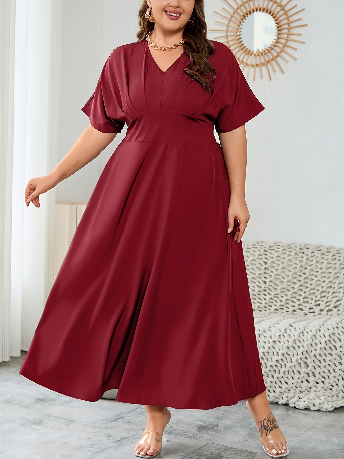 Plus size cinched waist dress best sale