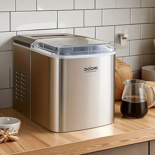 silvery compact ice maker 26lbs daily 9 cubes 6 system ice timer lightweight for camping home rv ice basket scoop