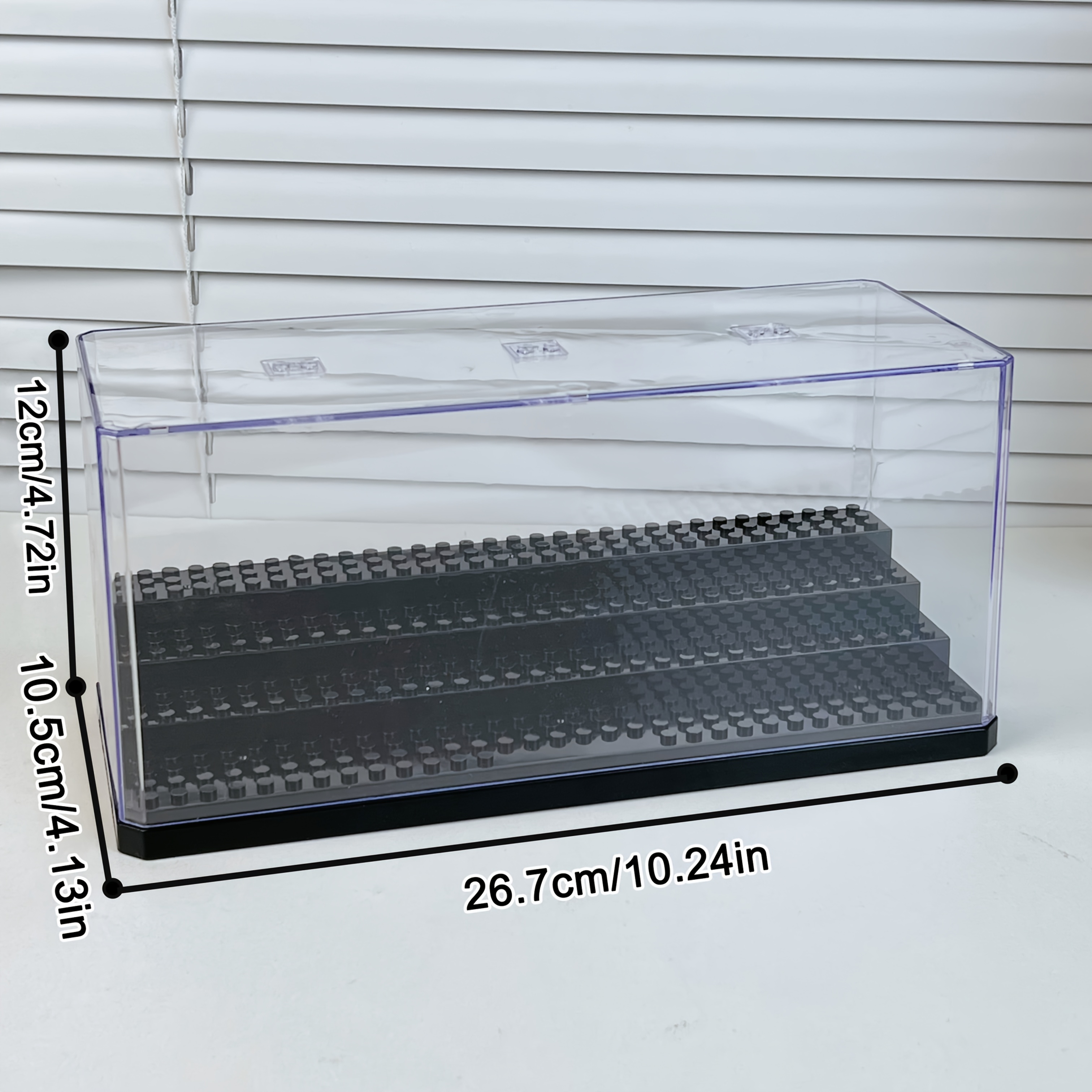 TEMU Dustproof Stackable Building Block Display Case For Figurines Car Model Blocks Finished Deluxe Collectible Item Gift For Action Figure Lovers