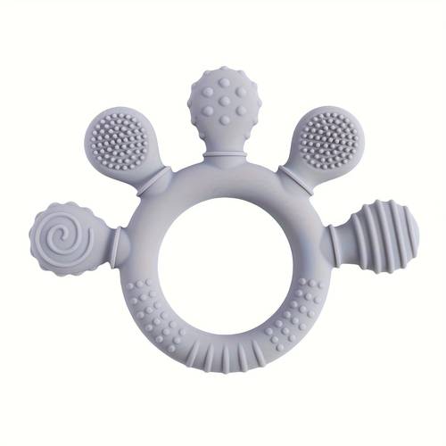 baby teething toys baby teethers solid color baby teethers handheld silicone teethers baby teething rings toys gifts newborn additions newborn bathing gifts christmas and birthday gifts