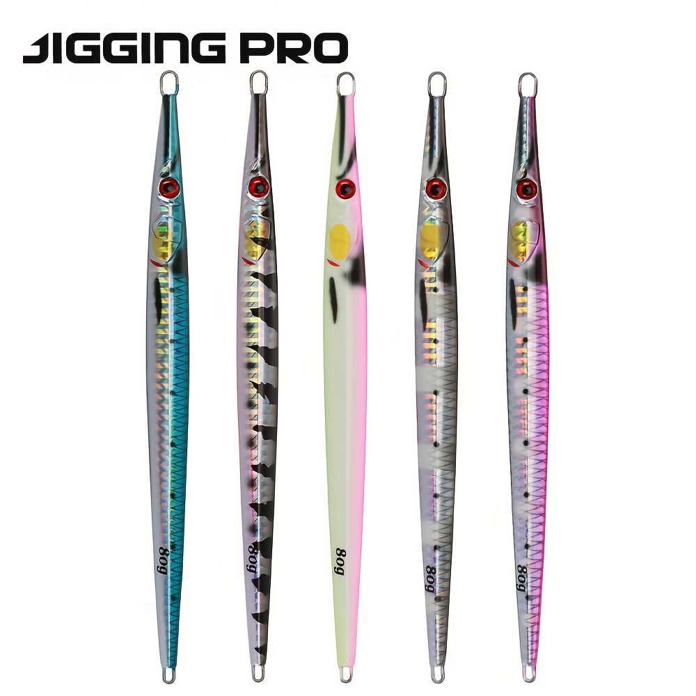 Jigging Pro Metalni Jig 40G 60G 80G 100G 150G 3D Varalice za Μorski Ribolov - Jigovi za Sporo Uvlačenje - Jigovi s Premazom i Iglom, Metalni Vertikalni Jigging για Μorski Ribolov