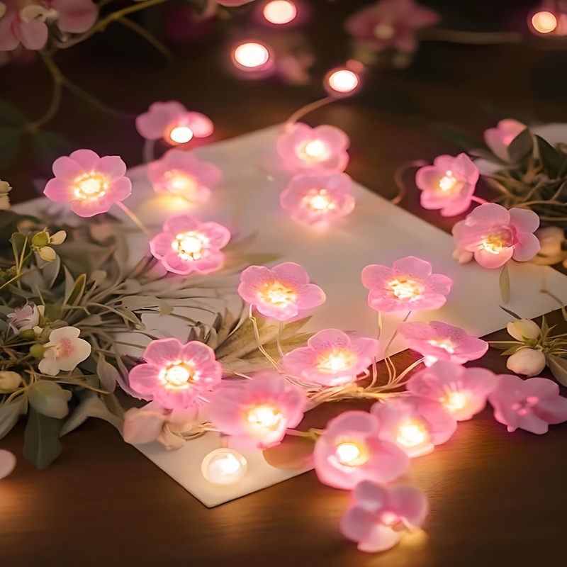 9.9-inch Pink Cherry String Lights | Unique Valentine's Day Gift, Romantic Bedroom Decoration, Battery-powered Fairy Lights For Canopies And Walls, A Atmosphere