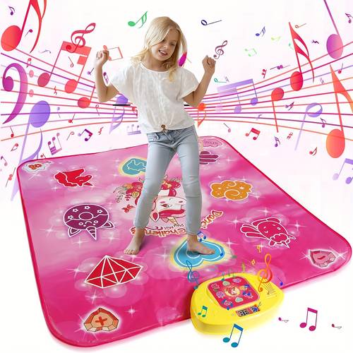 cute pony electronic musical play mat 3 5 game 3 challenge levels led light and mat gift for girls school entrance birthdays and holidays batteries not included