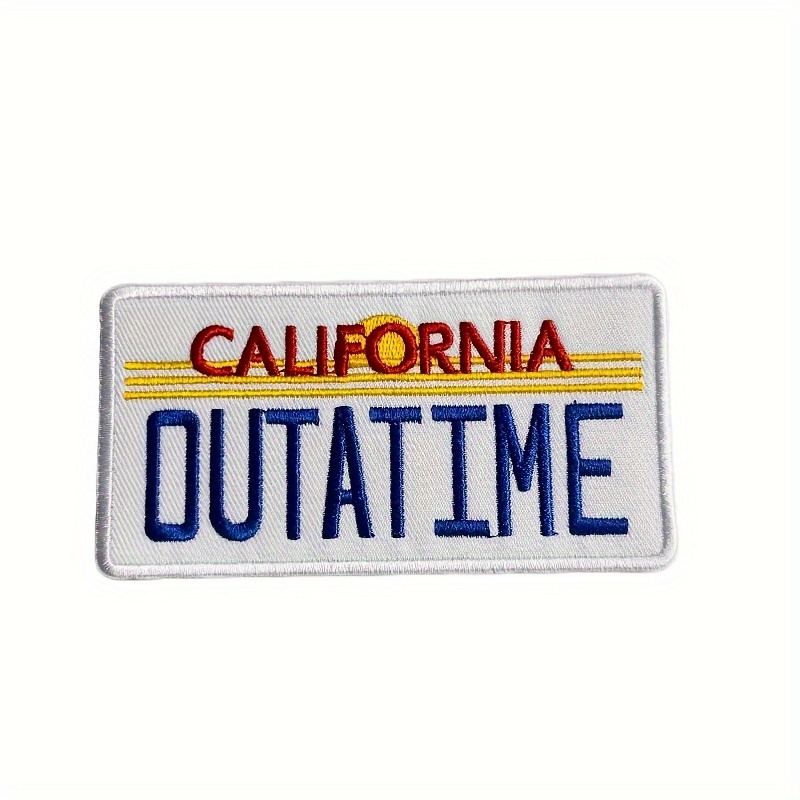 

Inspired "" California License Plate Embroidered Patch, Iron-on/sew-on Decorative Appliqué For Clothing, Bags, Jackets - Mixed Color, 1-pack