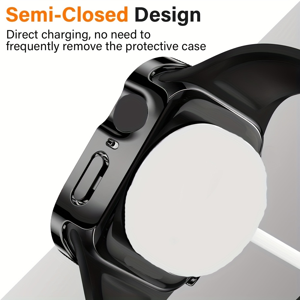 Comprar Funda de reloj resistente al agua Protector de vidrio templado para  Apple Watch Series 8 7 44mm 45mm 49mm cubierta de borde recto para iWatch  Ultra 8 7 6 SE 5 4