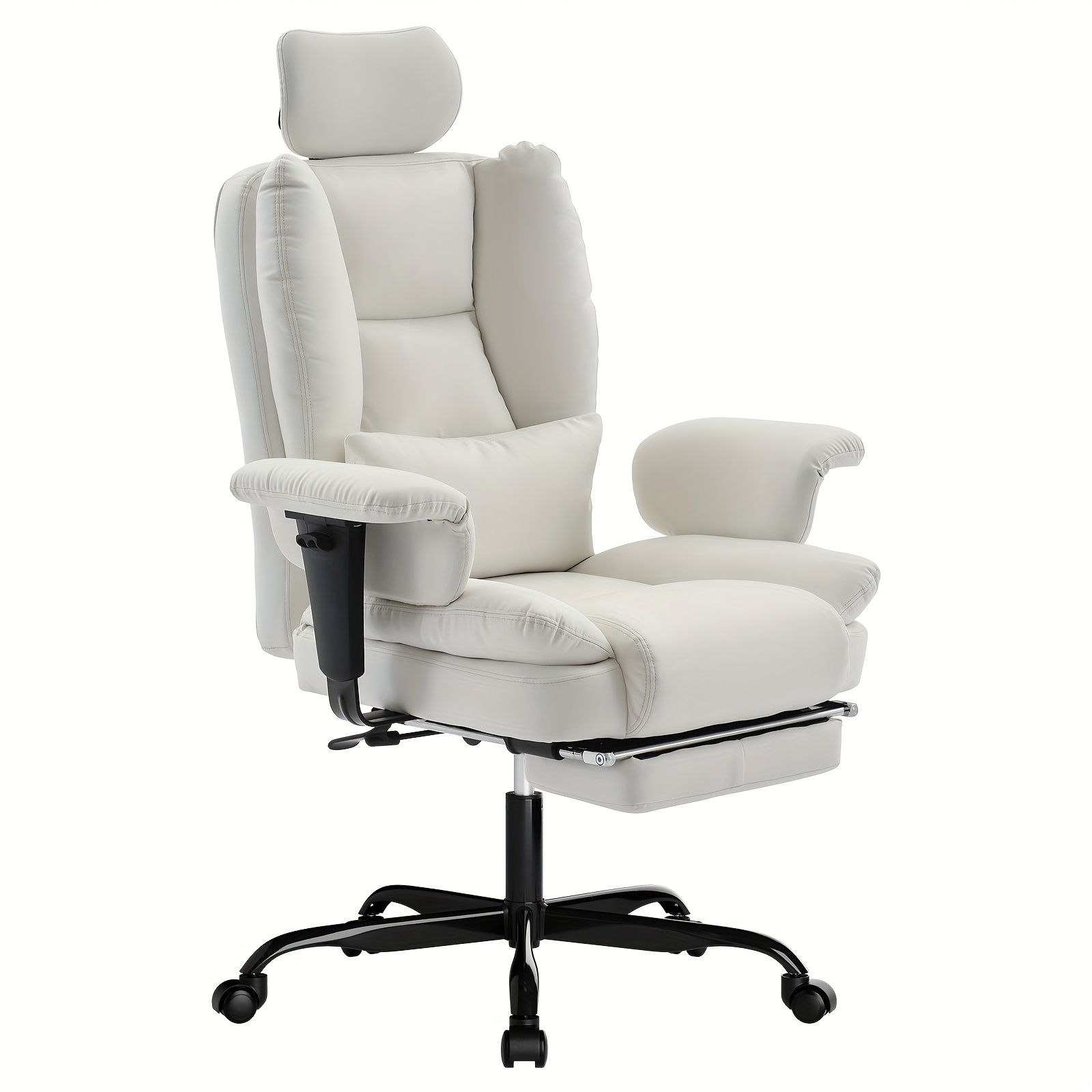 Image of Office Chair | Ergonomic Office Chair | Swivel Desk Chair | Beige, Black, White Office Chair | Adjustable Height | | Roller Design | Office Chair Suitable For Large Weight