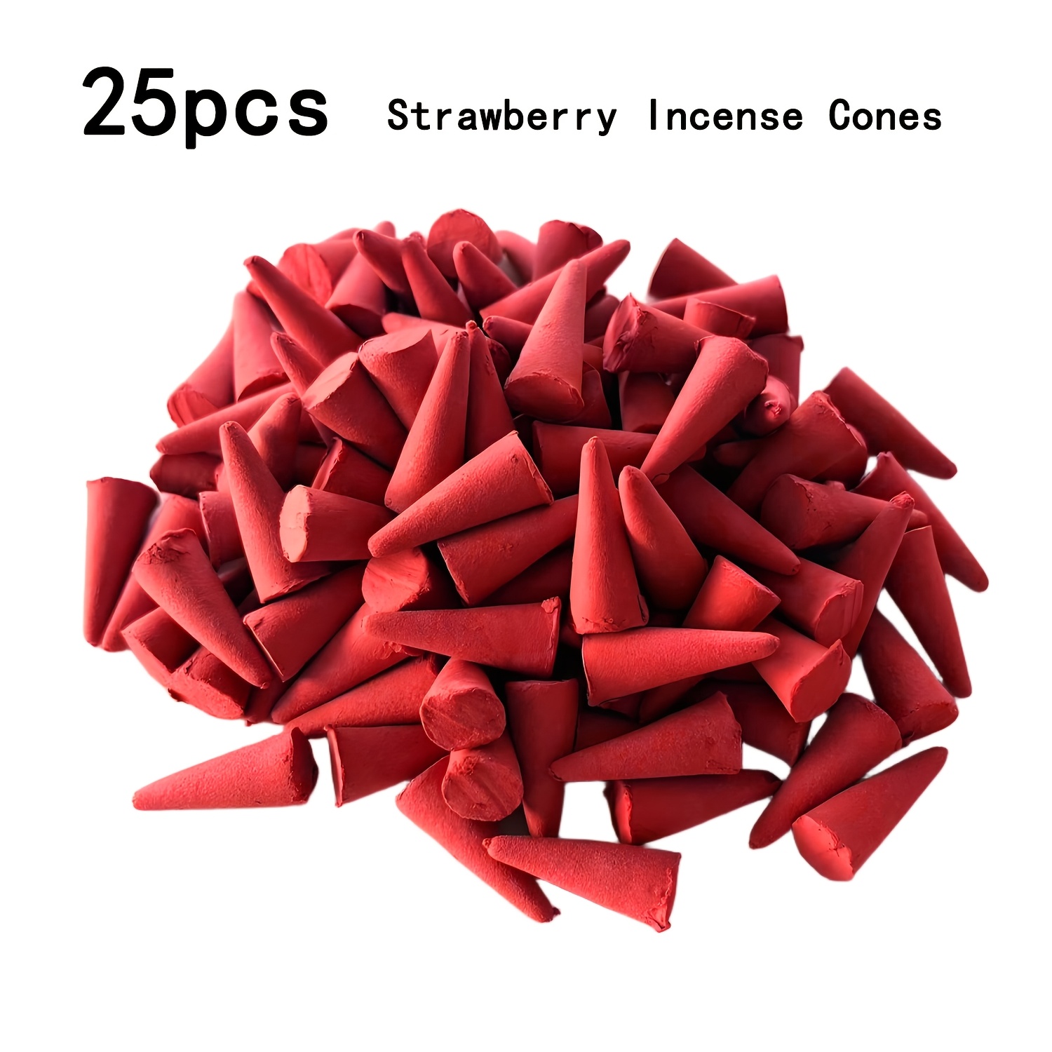 25/65/105pcs, Strawberry Scented Cones, Suitable For Home Deodorizing, Yoga, Study Room Fragrance, Meditation, Ideal Holiday Gift - Christmas, Halloween, Easter, Thanksgiving