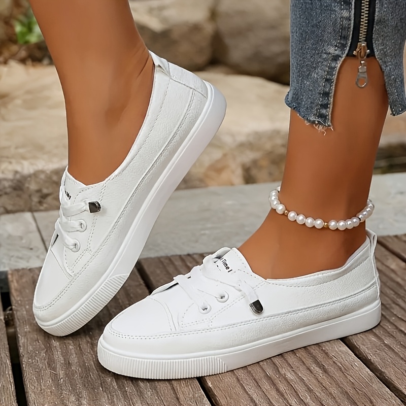 TEMU Women's Fashion Sports Casual Shoes, Sneakers, Lace-up Flat Skate Shoes, Comfortable Slip-on Breathable Women's Shoes, Outdoor Casual Running