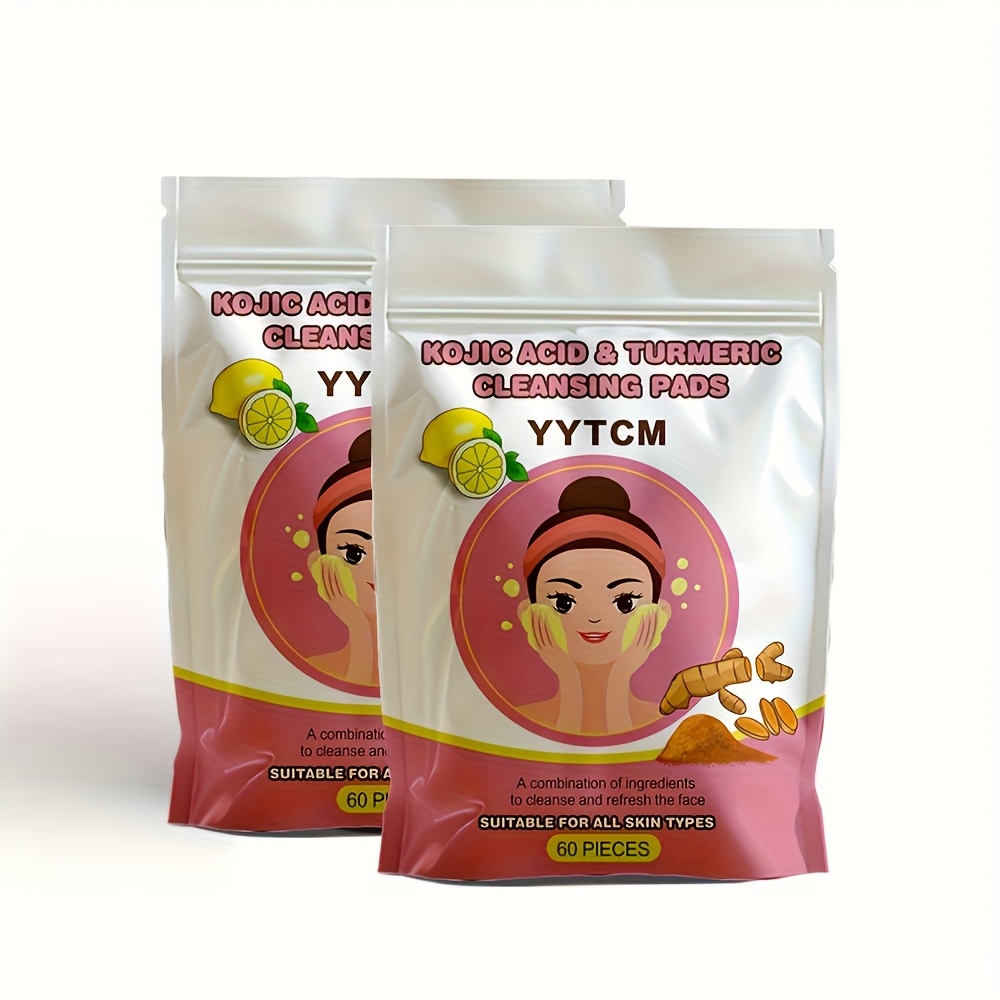 Kurkuma Kojisäure Reinigungspads – 40 Stück, Für Gesichtsreinigung & Peeling, Mit Vitamin C