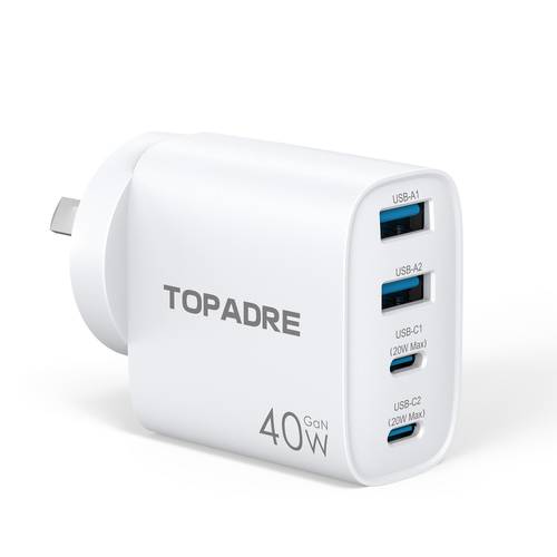 40w au plug 4 port fast charger 2 usb c 2 usb a multi device charging lightweight fast charging travel friendly 110v 240v