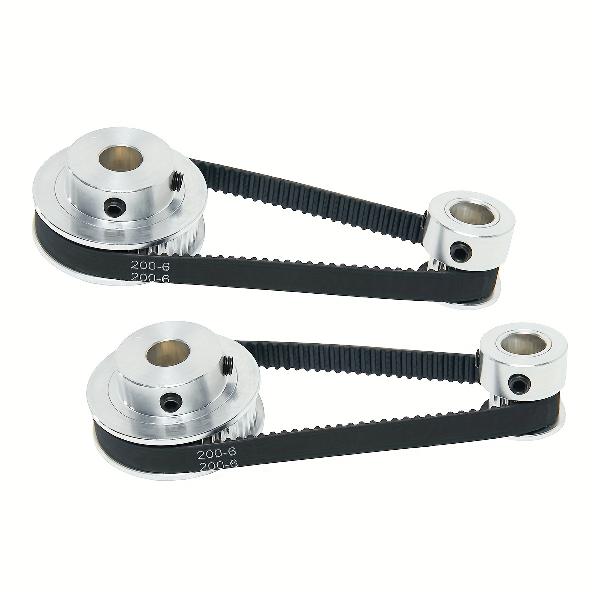 TEMU Shceec 2pcs Aluminum Timing Pulleys Set - 20 & 48 Teeth, 8mm Bore With 200mm X 6mm Belts Included