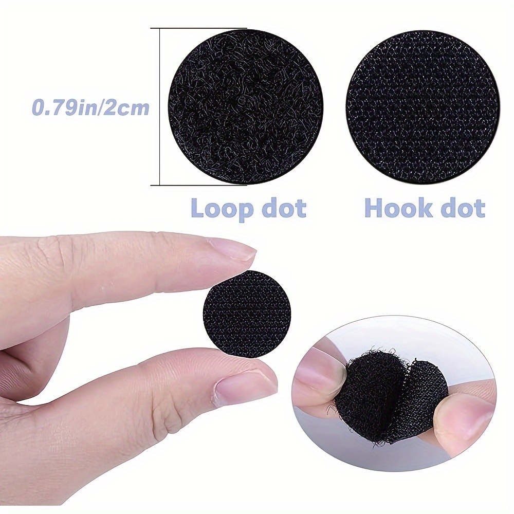 TEMU Points auto-adhésifs, points de fixation, points en nylon "Black " de 0,79 pouce avec un support adhésif puissant pour de cadeaux, de classe, ,