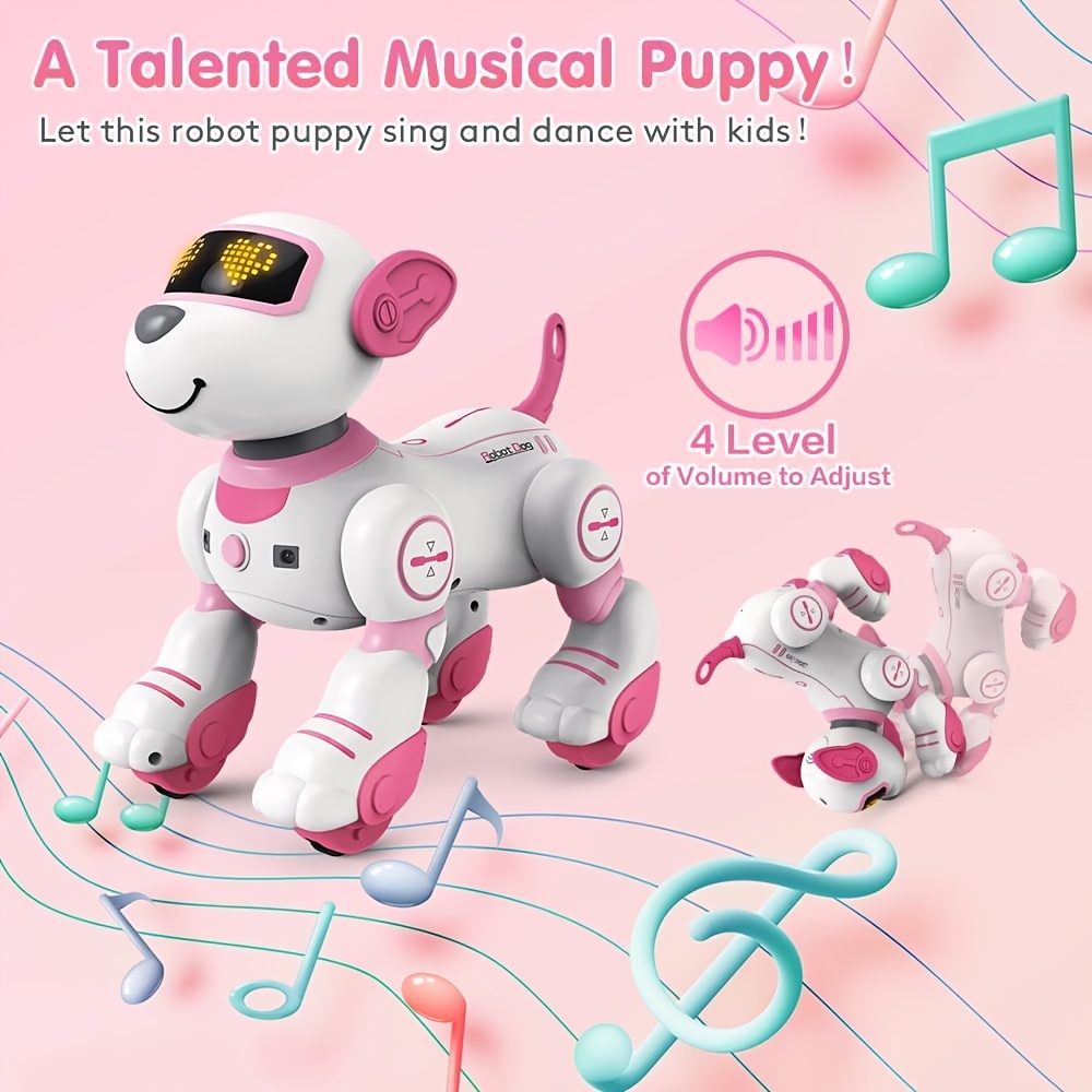 Remote Control Robot Dog Toy For Kids - Interactive Touch & Follow 17 Functions Robot Dog Pet, Programmable Smart Walking Puppy Intelligent Dancing RC Robot Toys For Girls 3-12 Birthday Gifts