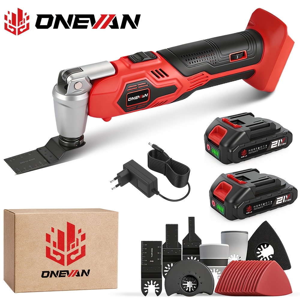 Oscillating Multi-tool, 6 Speed Settings, 4° Angle, Quick Blade Change, Oscillating Power Tool Set, 22pcs Accessory Set, Woodworking Tool Electric Chisel And Trimmer, Compatible With Onevan Batteries