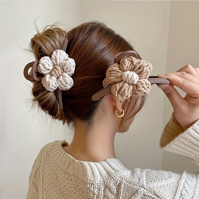 

Large Butterfly Hair Clip With Flower Design, Plastic Material, Retro And Cute Style, Suitable For Teenagers And Adults