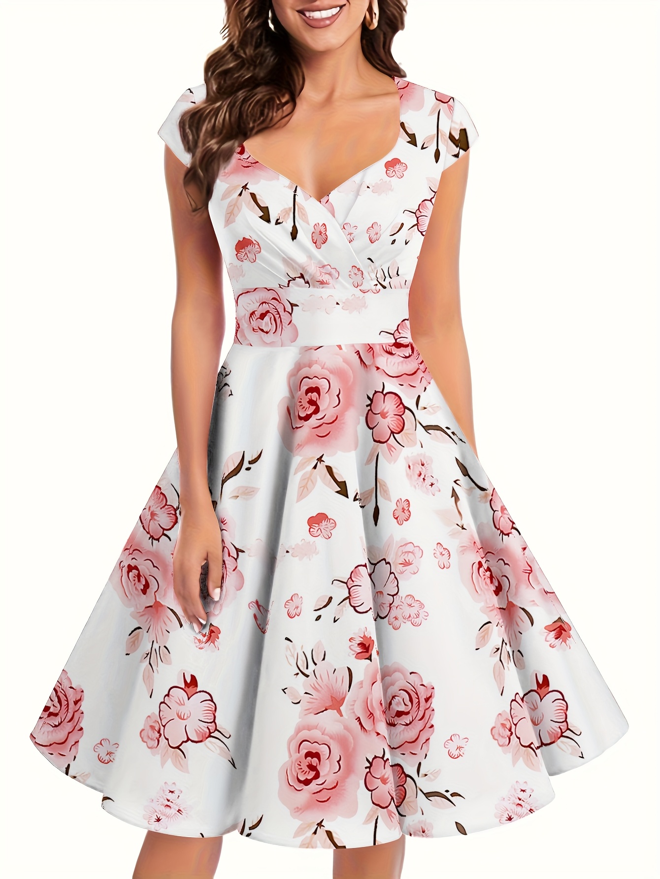knee length casual summer dresses with sleeves Yellow Summer Dresses for Women 2025 Vacation Casual V-Neck Floral Wrap  Sundress Flutter Sleeve Knee Length Graduation Dress,XX-Large at Amazon  Women's Clothing store