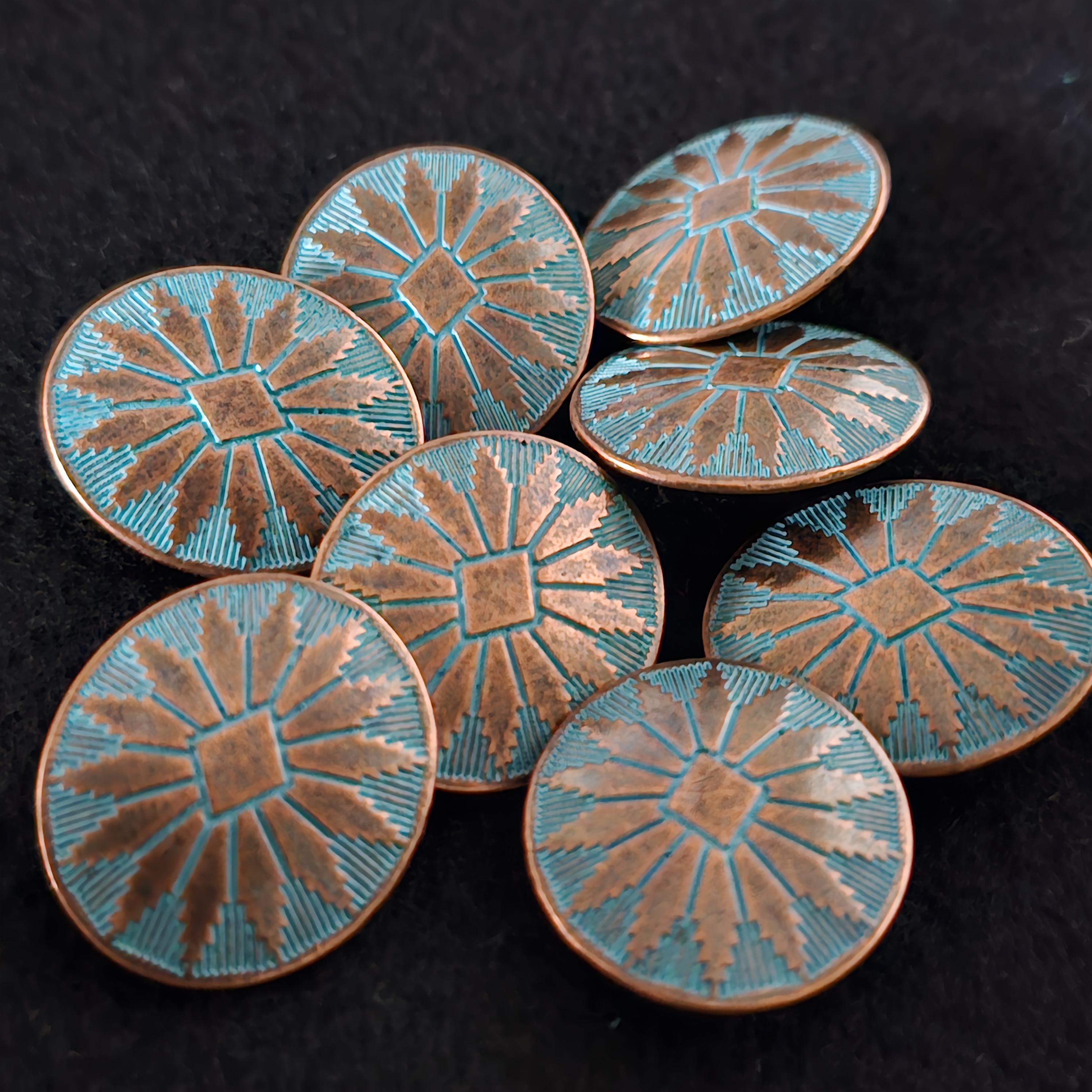 E-shop 8 Stück Vintage Bronze Ovale Metallknöpfe, 25mm Antik-Bronze-Finish – für DIY-Bastelarbeiten, Damen- Herrenjacken, Hosen Taschenverzierungen