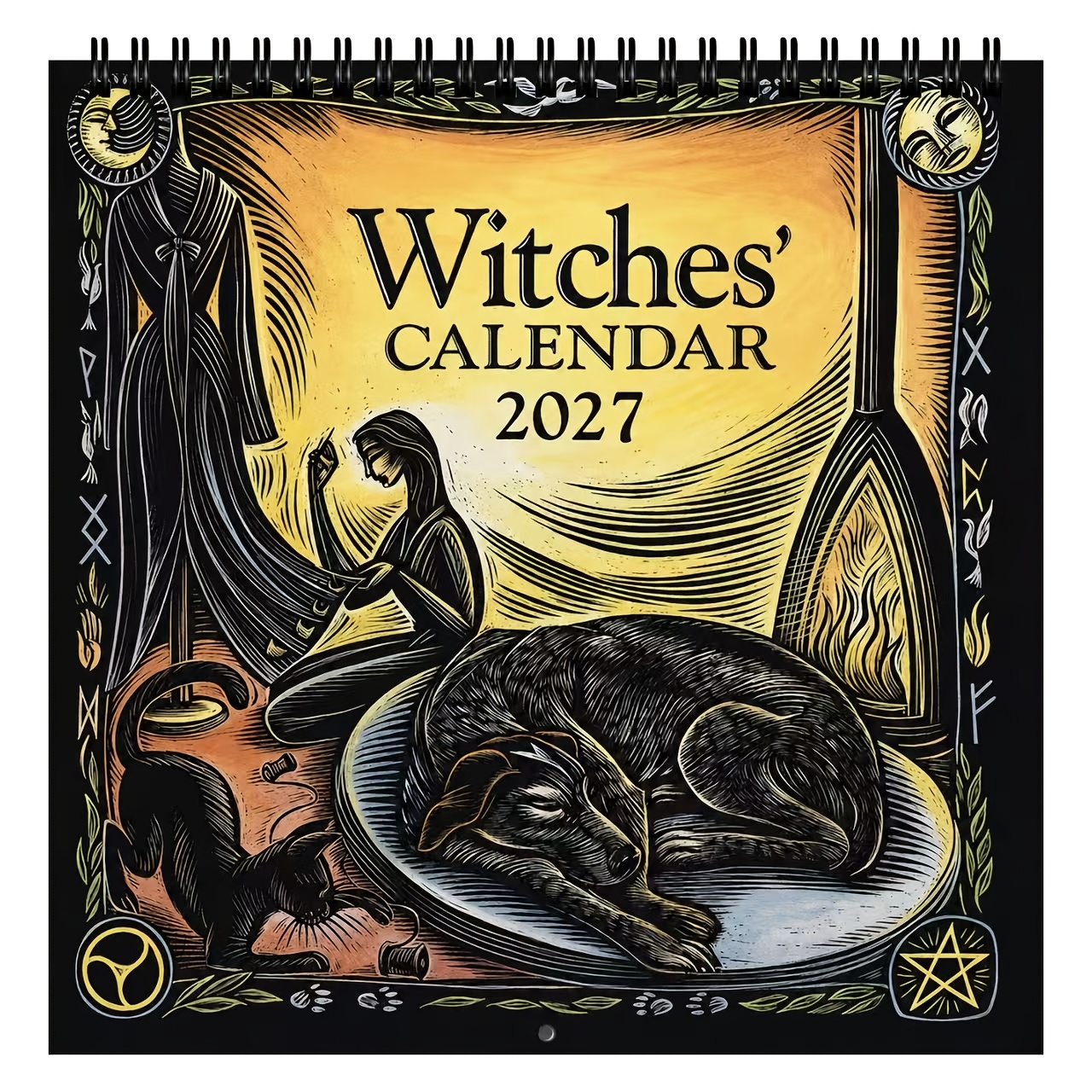 TEMU 1pc 2027 -themed Wall Calendar, 12-month English Date Monthly Calendar, Vintage Mysterious Style Coil Calendar, Suitable For Home And Office