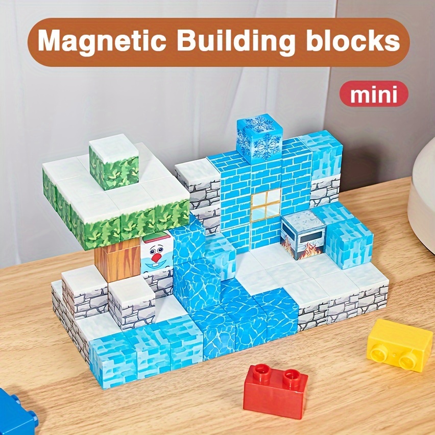 

75pcs, Magnetic Blocks-build Mine Edition Mine Magnet, Classroom Must Haves Toddler Toys For Boys & Girls, Birthday Gifts, Holiday Gifts Christmas Gift