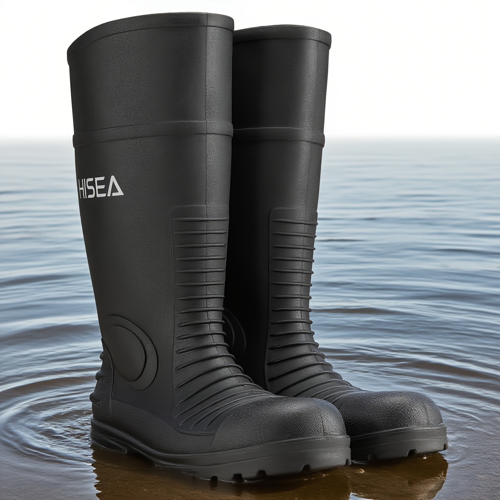 Winter Boots Men's Insulated Steel Toe Rubber Boots Rain