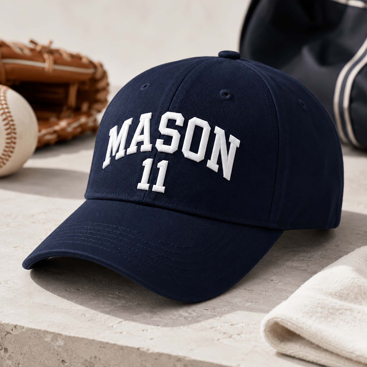 TEMU 1pc Personalized Custom Name And Number Embroidered Baseball , Custom Name Embroidered Curved Brim Duckbill Hat, Beach Outdoor Sun Hat, Sports &