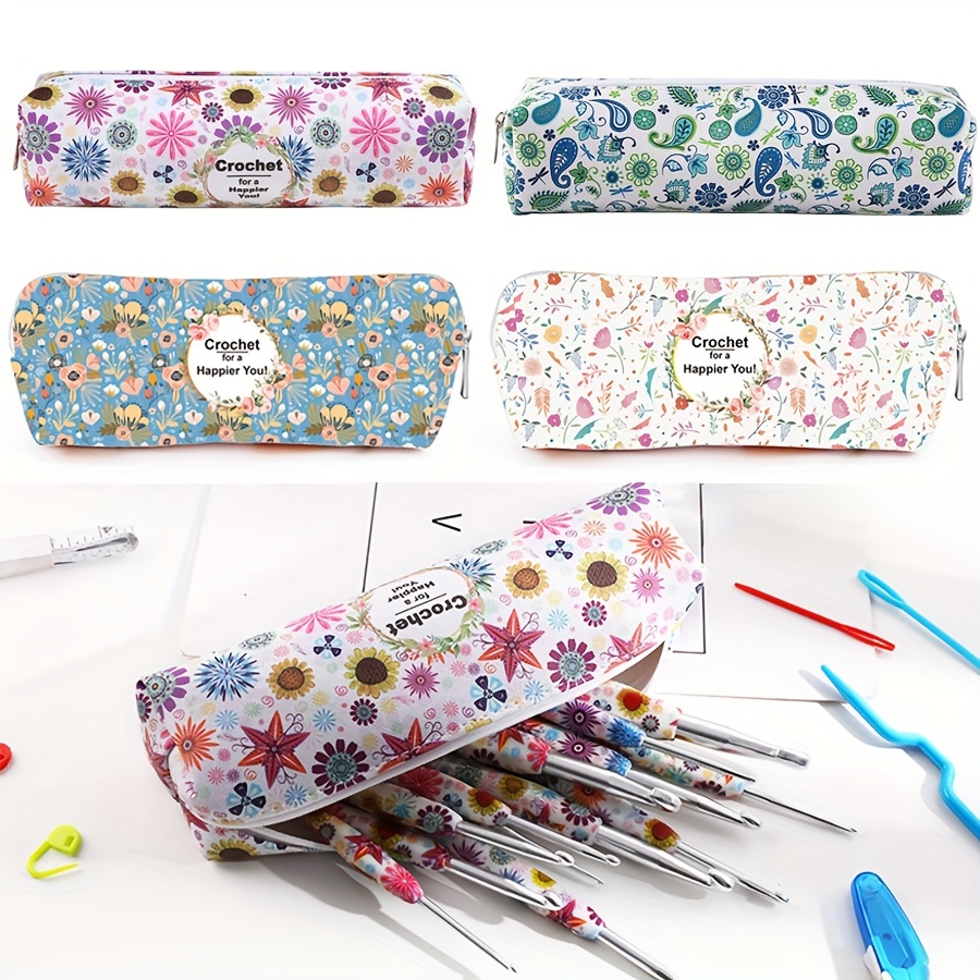 

1pc Crochet Hook Case, Zipper Storage Organizer Bag For Crochet Needles, Knitting Accessories, Crochet Hook Kit Tools, Lightweight, Easy To Hold, Sewing Storage