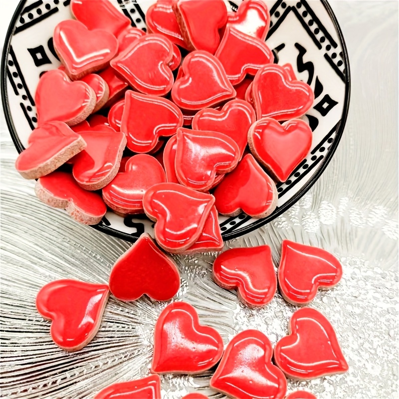 Image of Red Heart Diy Mosaic 100g/3.53oz For Craft Making, Home Decor, Valentine's Day, Mother's Day Gift, Diy Craft Materials