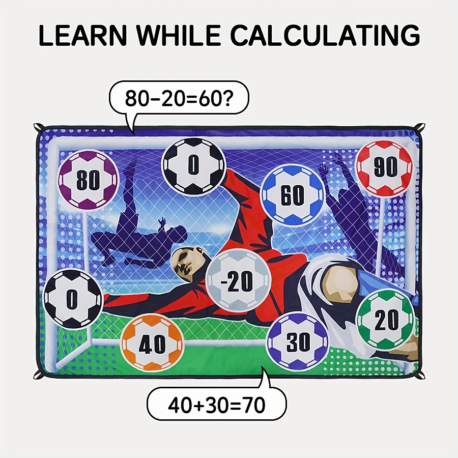 Generisch Jeu De Football Pour Enfants – Tapis 150x100 Cm, 2 Ballons, Pompe, Crochets – Pour Intérieur/extérieur, Dès 3 Ans