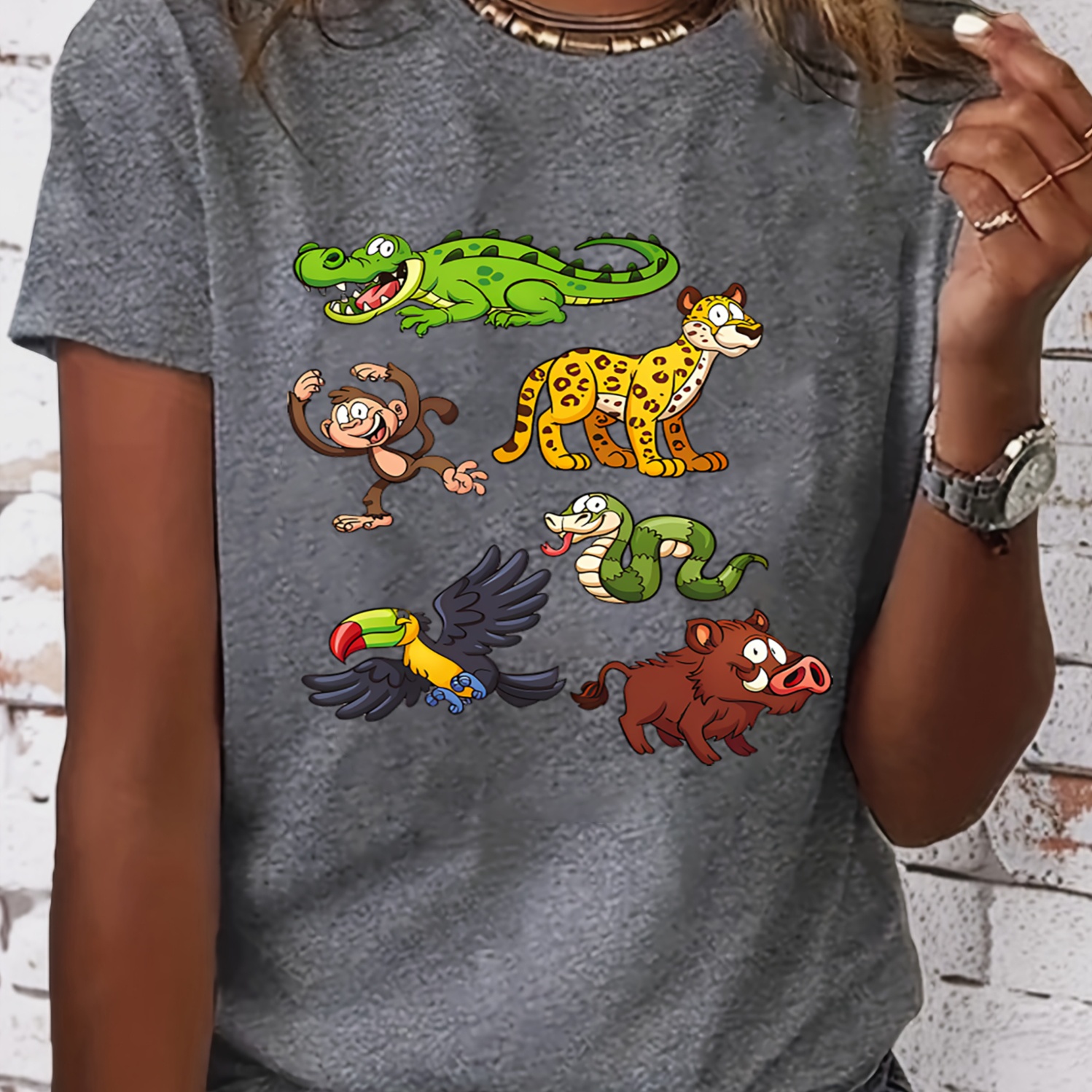 pieza calcomanías termoadhesivas animales dibujos animados