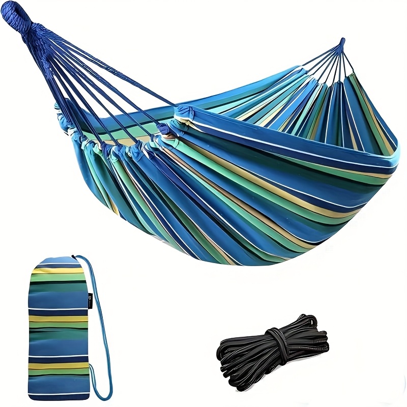 TEMU Portable Camping Hammock, Double Hammock With Nylon Rope And Storage Bag, Outdoor Portable Hammock, Perfect For Outdoor Camping And Travel,