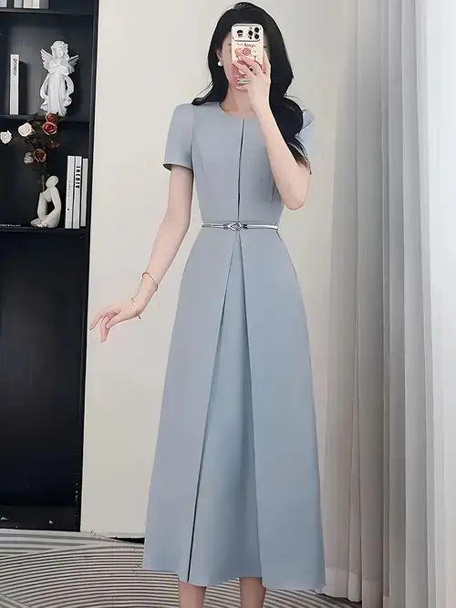 circle elegant striped short sleeve a-line shirt dress for women, high waist button casual summer elegant style, - women's clothing - Temu Mauritius circle elegant striped short sleeve a-line shirt dress for women, high waist button casual summer elegant style, - women's clothing - Temu Mauritius