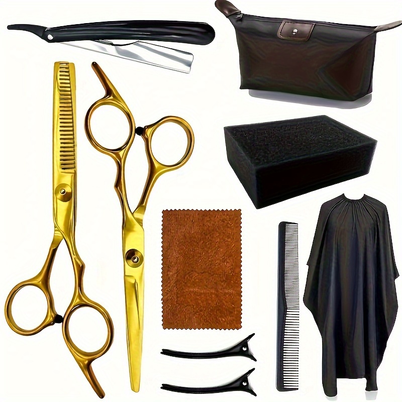 

Professional Hair Cutting Scissor Set For Hair Salon, Barber Scissor Kit With Flat Scissors, Tooth Scissors, Stand, Suitable For And Barber Shop Use.