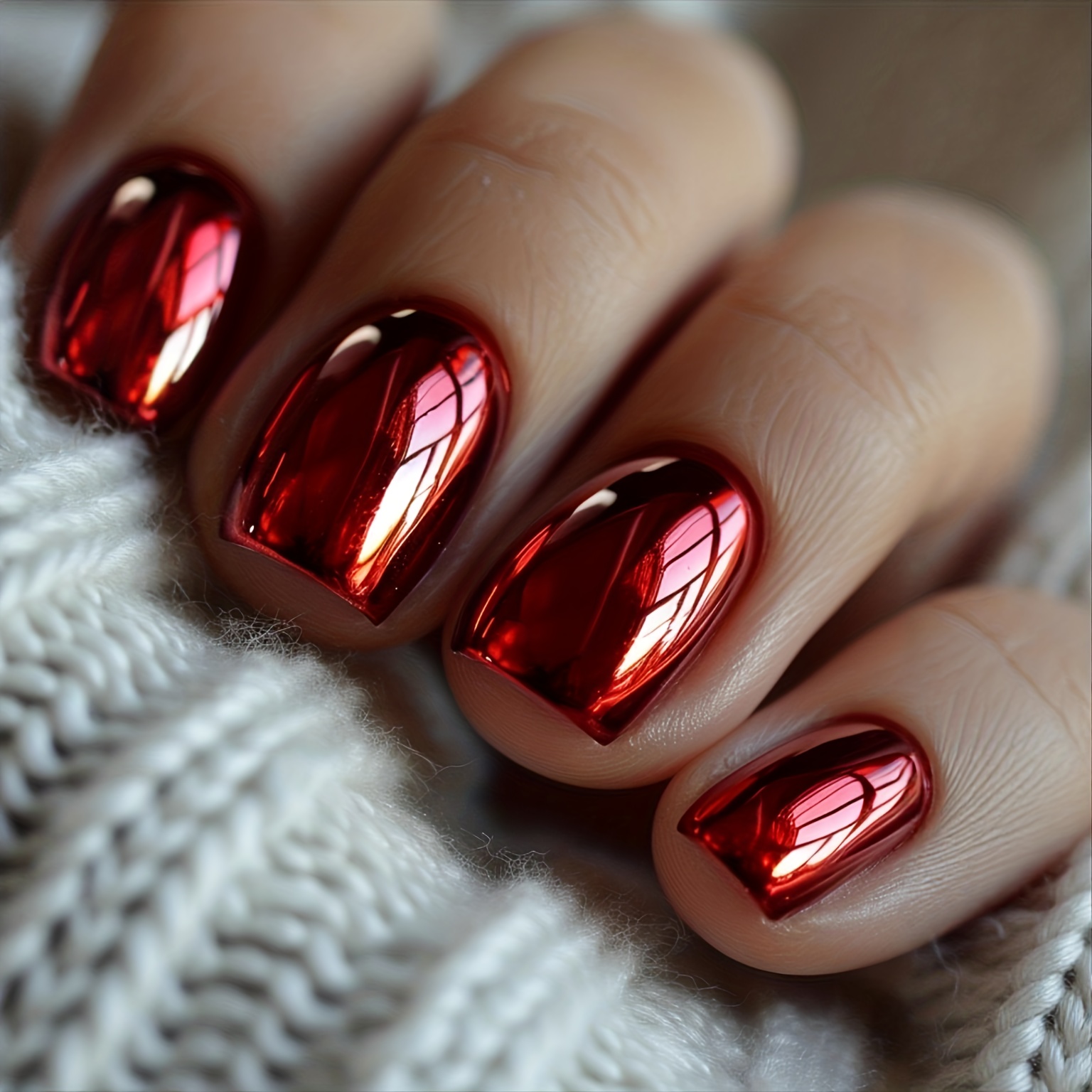 TEMU Mejora , 24 uñas postizas cuadradas cortas, diseño de de con chapado en estilo Ins, parches de uñas brillantes desmontables