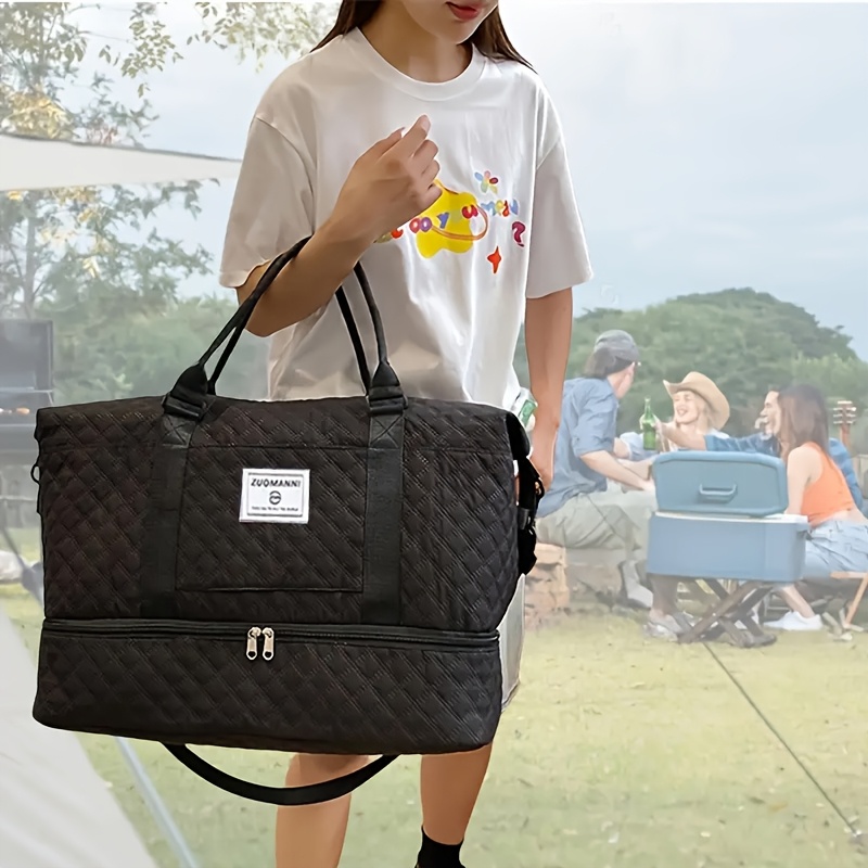 Juego de 3 piezas de bolsos de viaje con gran capacidad, bolso deportivo para exteriores, maletín de negocios, compartimento independiente para zapatos, bolsa de gimnasio de mano, neceser de maquillaje cruzado y bolsa para artículos de aseo