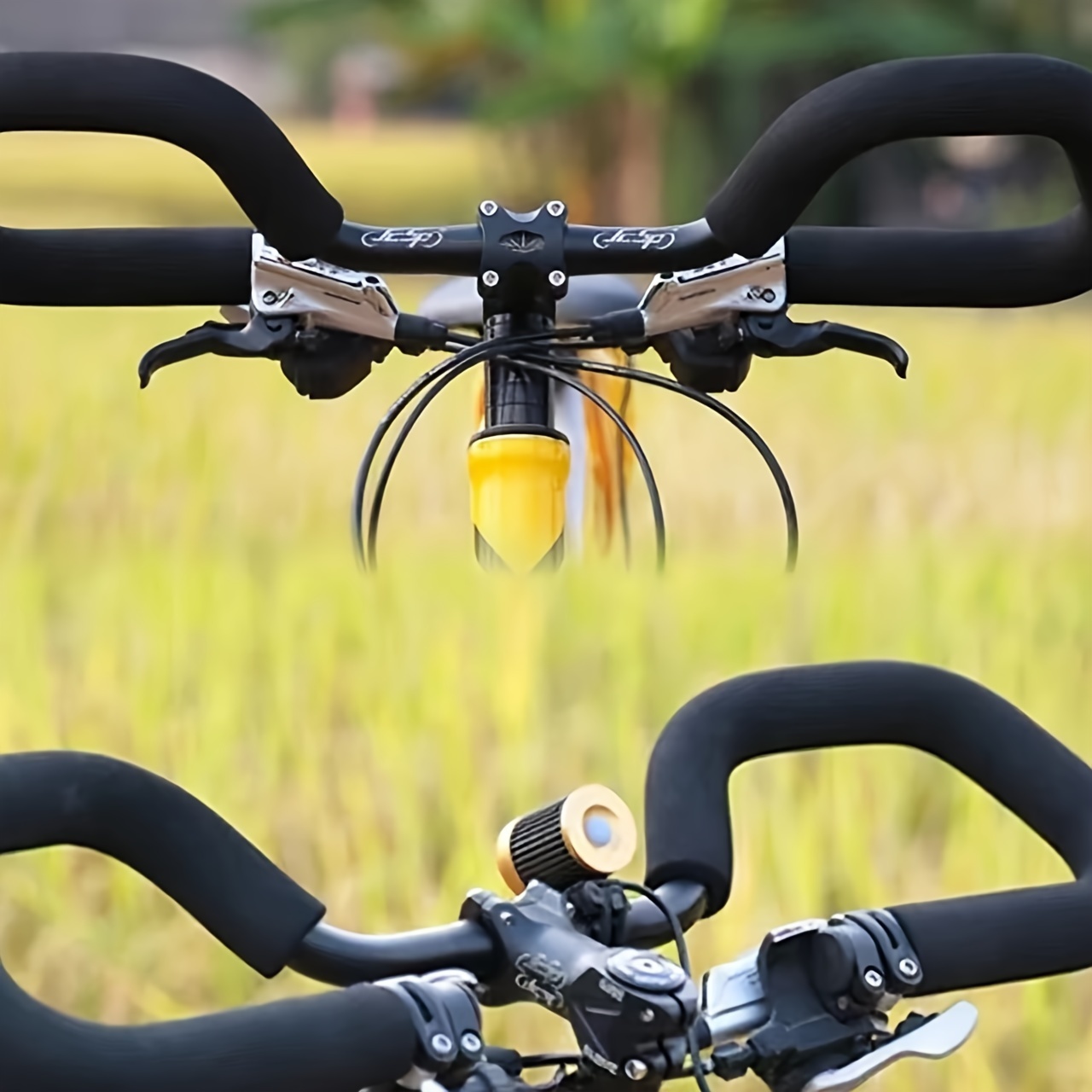 Poignées vélo Lock-On A'ME TRI 1.3 jaunes fluo - Équipement vélo