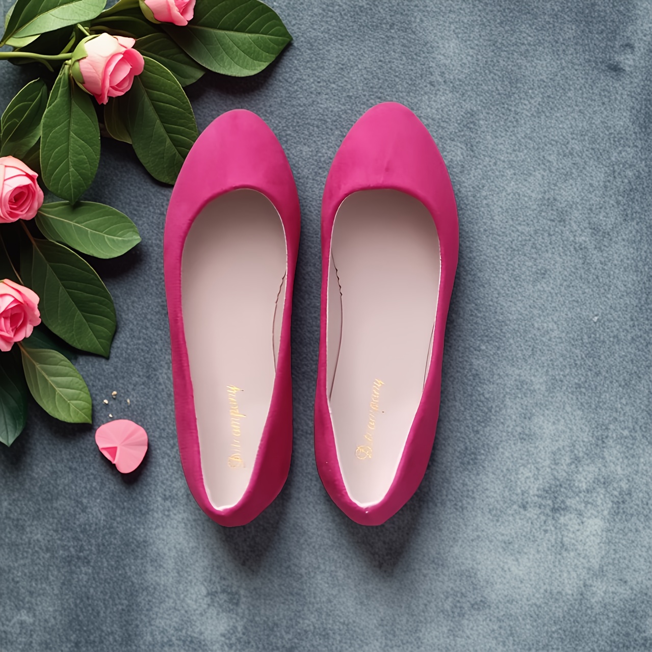 simple flat shoes solid color pointed toe low heel versatile