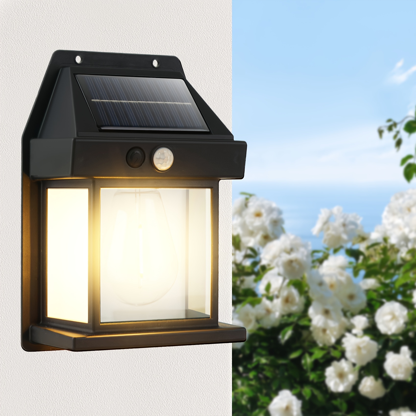 

Solar Lights Outdoor, Dusk To Dawn Solar Wall Sconce Motion Sensor, 3 Lighting Modes Waterproof Solar Security Wall Lantern Light Fixtures For Garden Yard Patio Fence Outside Decorative