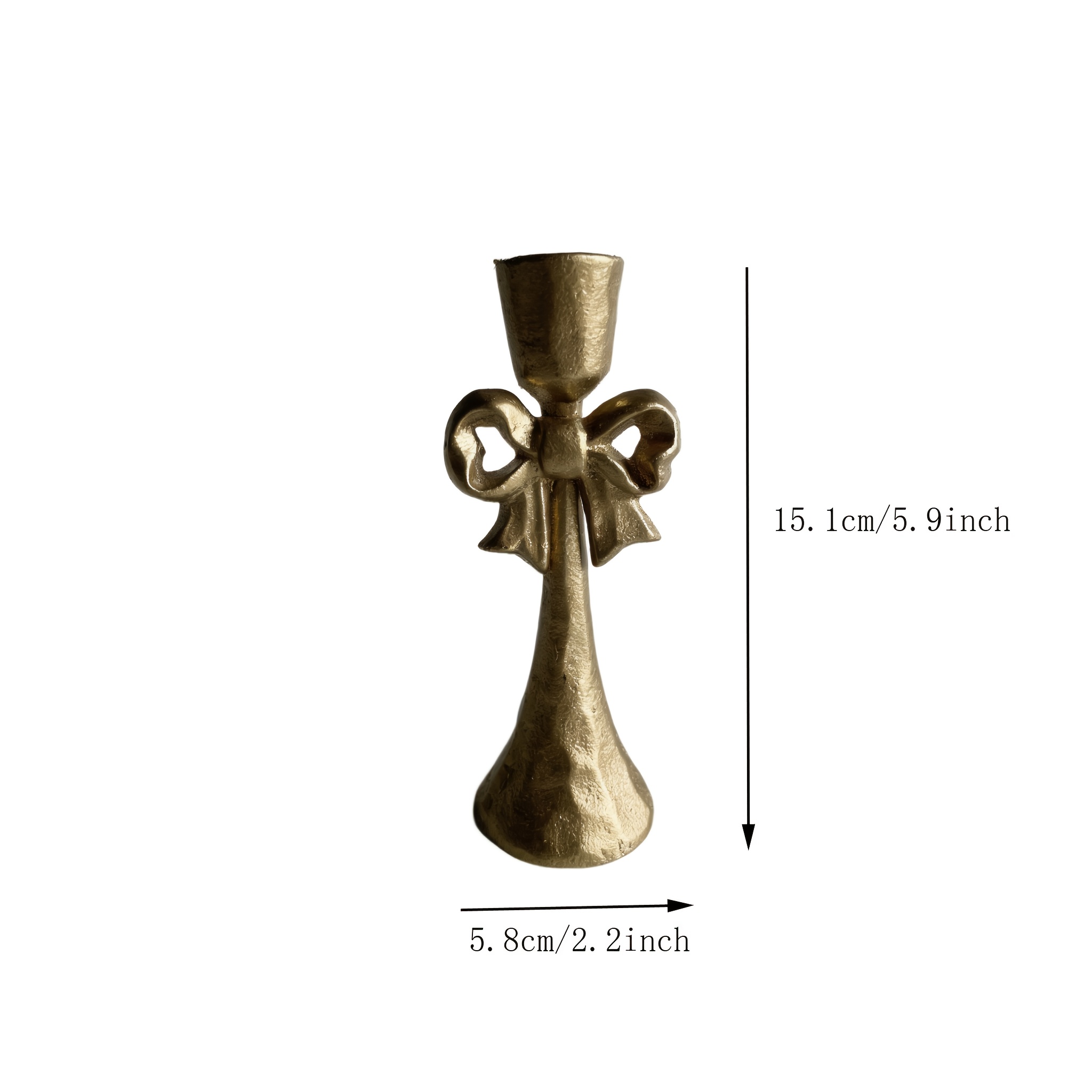 TEMU 1 Vintage Metal Bow Candle Holder, A Luxurious Golden Candle Stand Dining Tables And Fireplace Decor. It's A Great Atmosphere Enhancer And Makes
