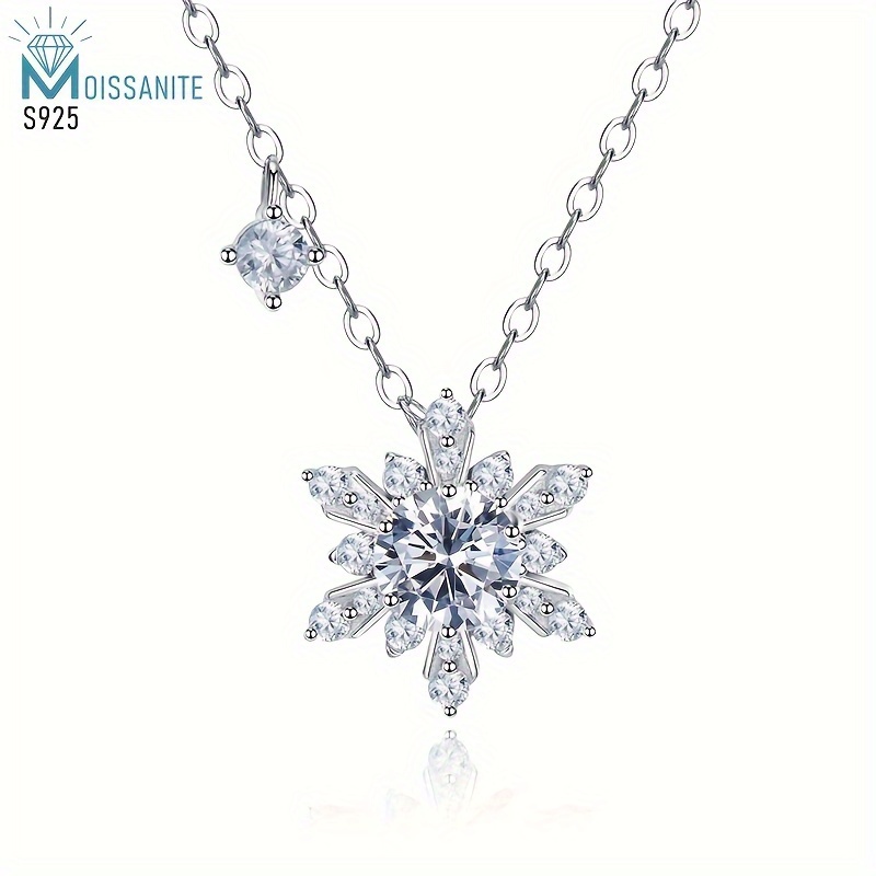 

925 Silver 1 Carat Moissanite Necklace, , Classic And , Fashionable And Elegant Wedding Jewelry,