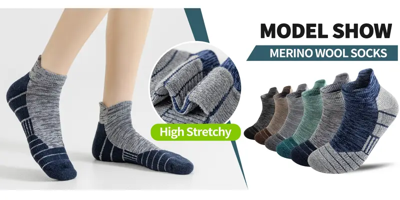 6 pairs autumn winter mens warm cushioning and breathable striped design casual invisible low waisted raised ear couple sports socks suitable for holiday gifts christmas valentines day halloween Product details 4
