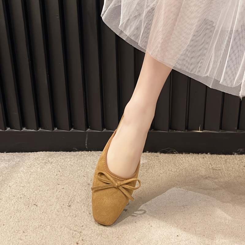 women's french inspired mule shoes square toe flat heel bow Temu