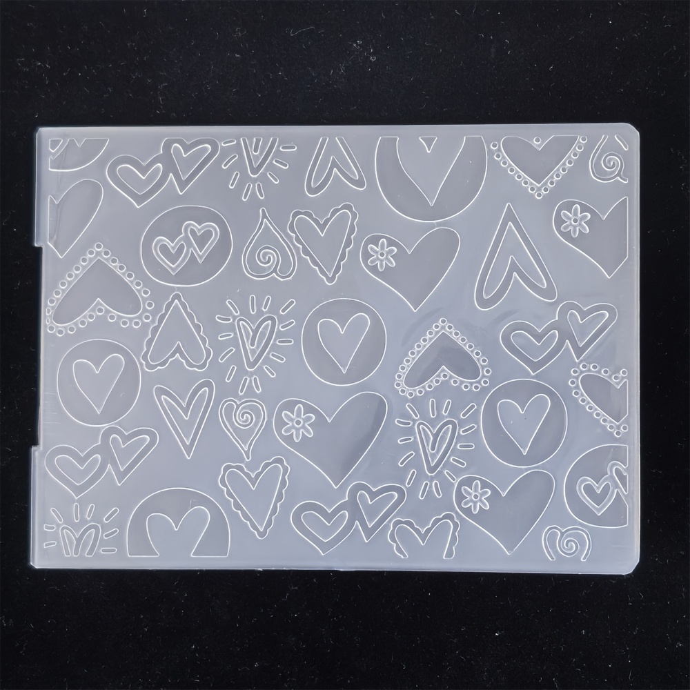 

Valentine's Day Heart Embossing Folder, Creamy White Plastic Crafting Tool For Card Making, Scrapbooking & Paper Crafts