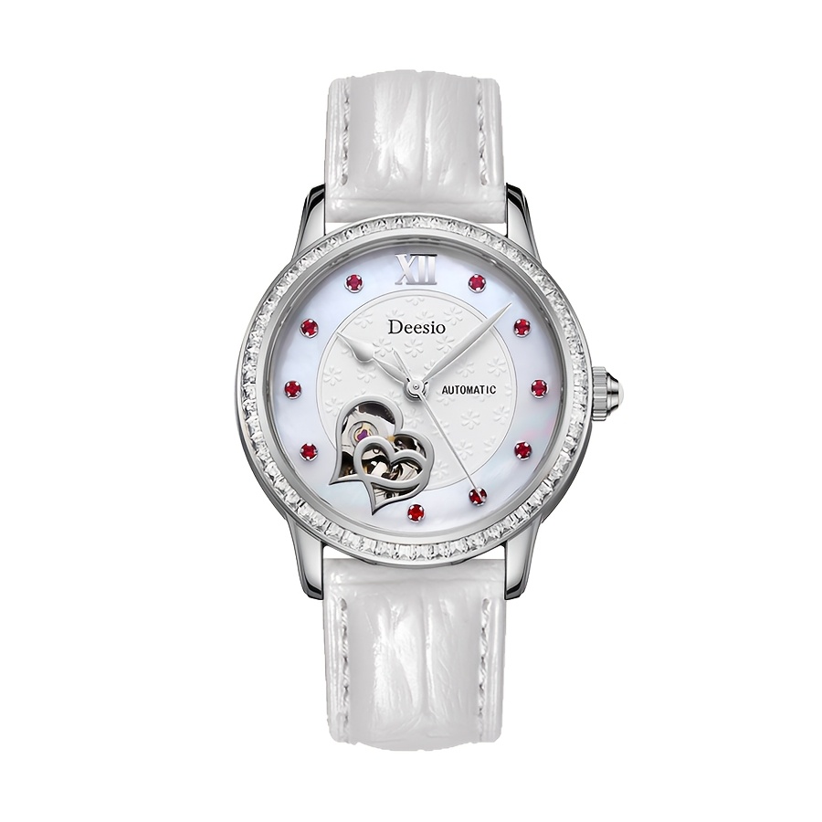brand womens automatic watch a mechanical faux leather strap  display picture 1