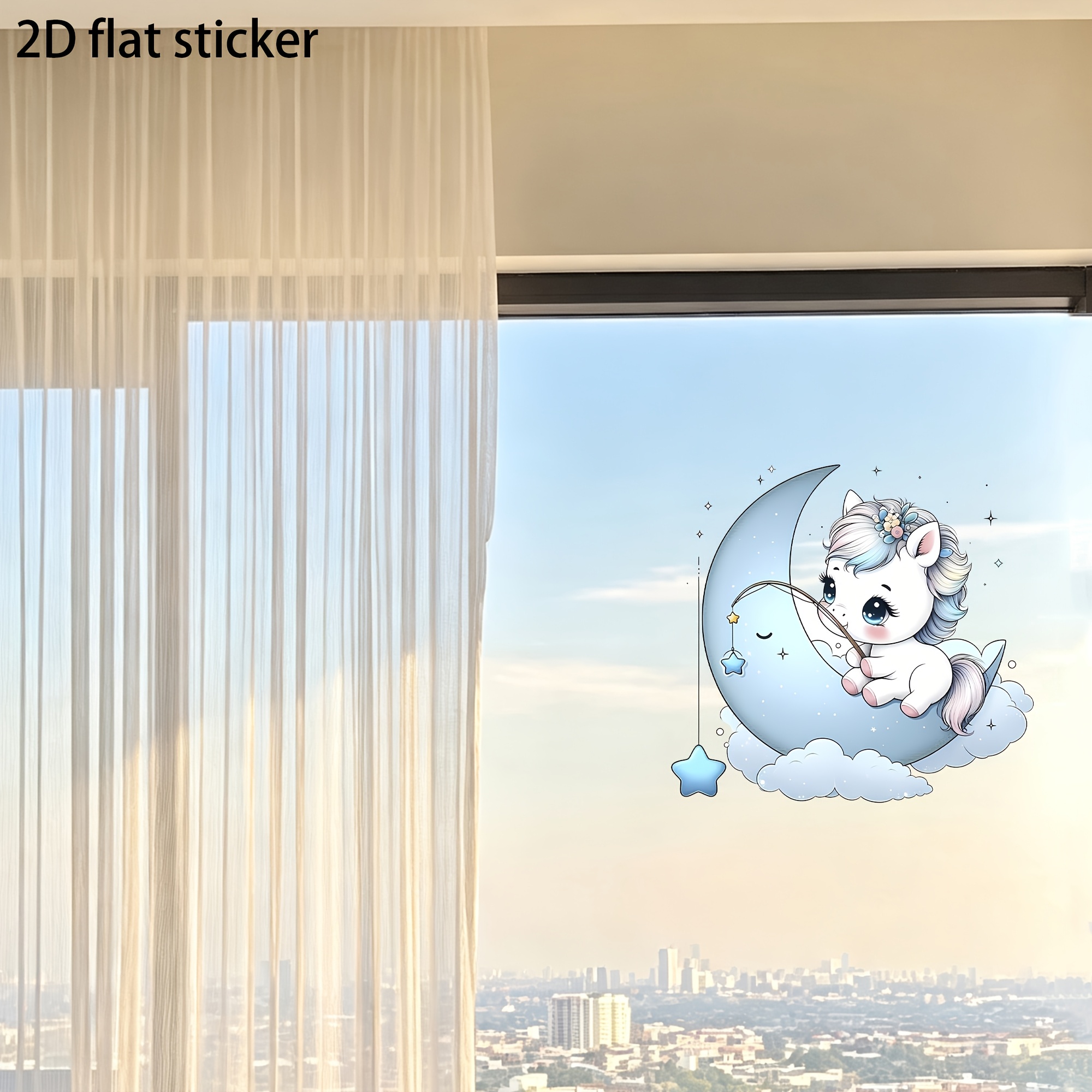 Cute Unicorn Moon Star Healing Wall Sticker Vinyl Decor