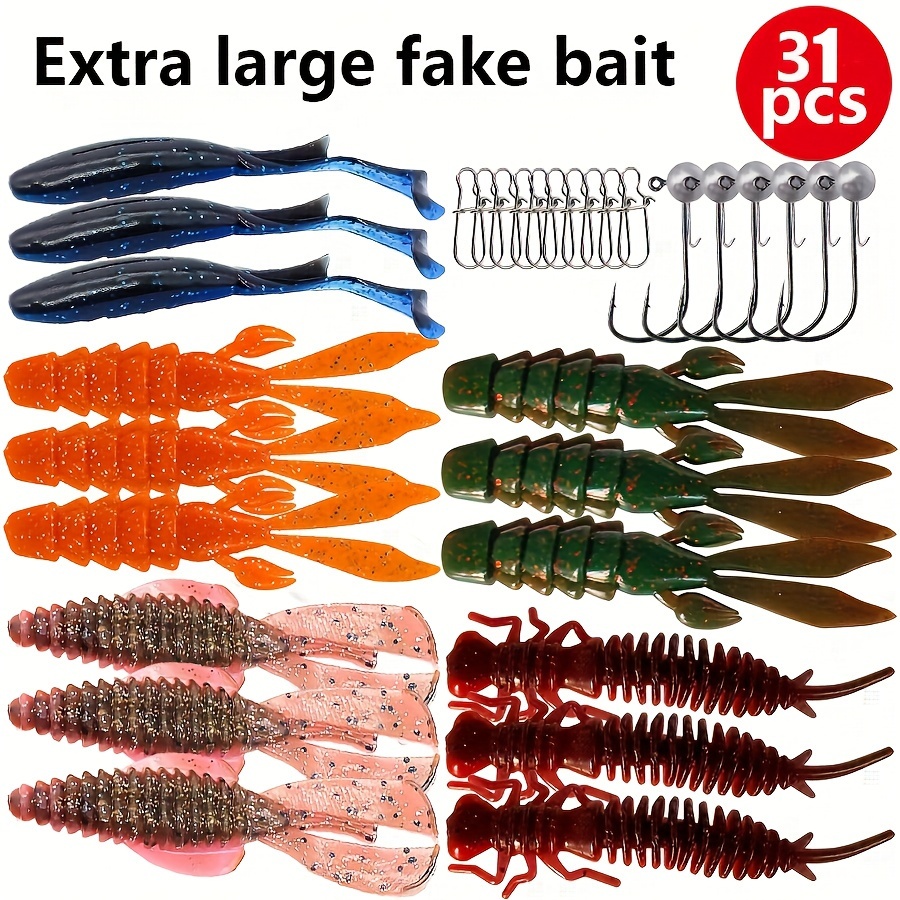 Bass Fishing Lures Kit, 151pcs Texas Rig Fishing Accessories Including Soft  Worm Baits Fishing Hooks Sinkers Swivels Beads for Saltwater Freshwater