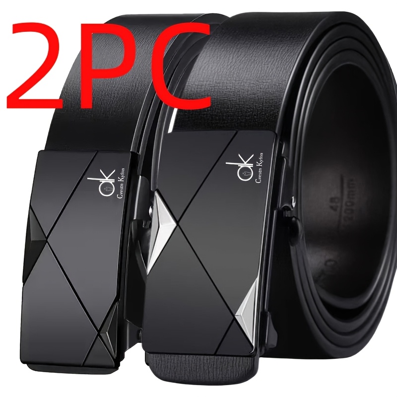 TEMU 2-pack Men's Luxury Business Casual Belt, A Must-have Belt For People, A Gift Belt For Holidays, And A Belt For Fathers And Husbands