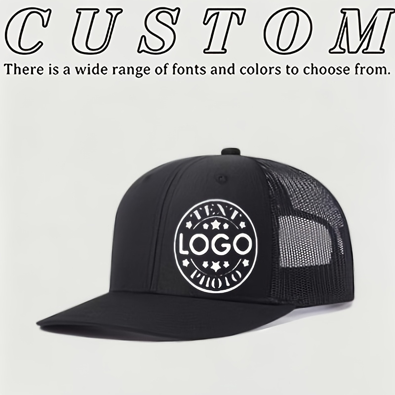 TEMU 1pc Diy Custom Baseball , Trucker , Work , Customizable For Companies, Teams, And Travel Groups With Logo. Fine Fabric, Adjustable Size.