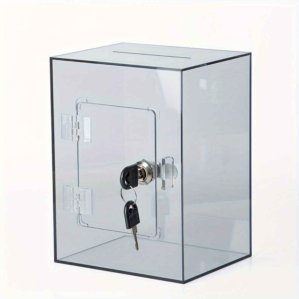 

Large Acrylic Piggy Bank With Key - Sturdy Translucent Money Saving Jar For Cash & Coins, Secure Change Storage Box Money Box With Lock Money Safe Box